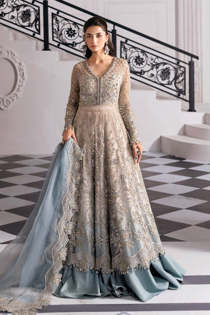 UD-36 Maria B 3 Piece Unstitched Embroidered Net Suit