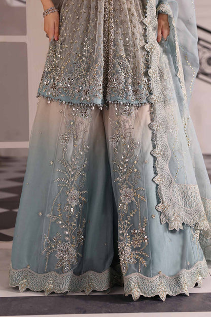 UD-36 Maria B 3 Piece Unstitched Embroidered Net Suit